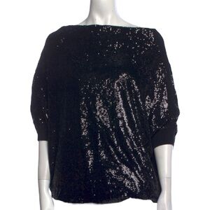 Bergdof Goodman-Tory Burch Sequin Blouse with Batwing Sleeves Size Large